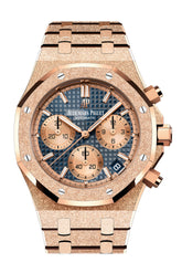 Audemars Piguet Royal Oak 41 Chronograph Blue Dial Frosted Rose Gold 26239Or.gg.1224Or.01 Dcm Watch